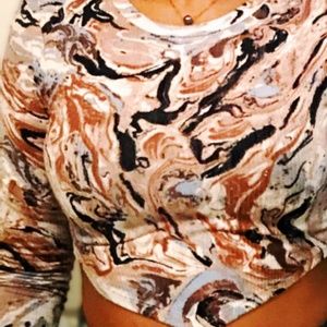 Just Polly Long Sleeve Crop Top